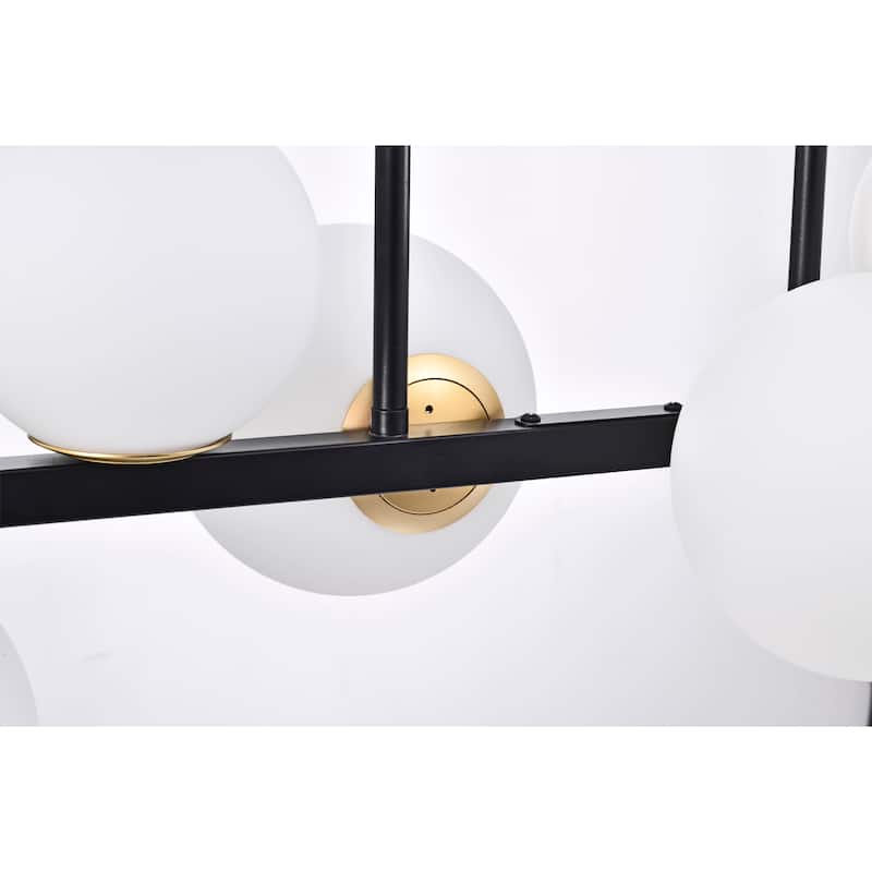 Pascaline 38 Inch Orb Ceiling Lighted Chandelier Modern Style Matte Black Finish 8-Light - N/A