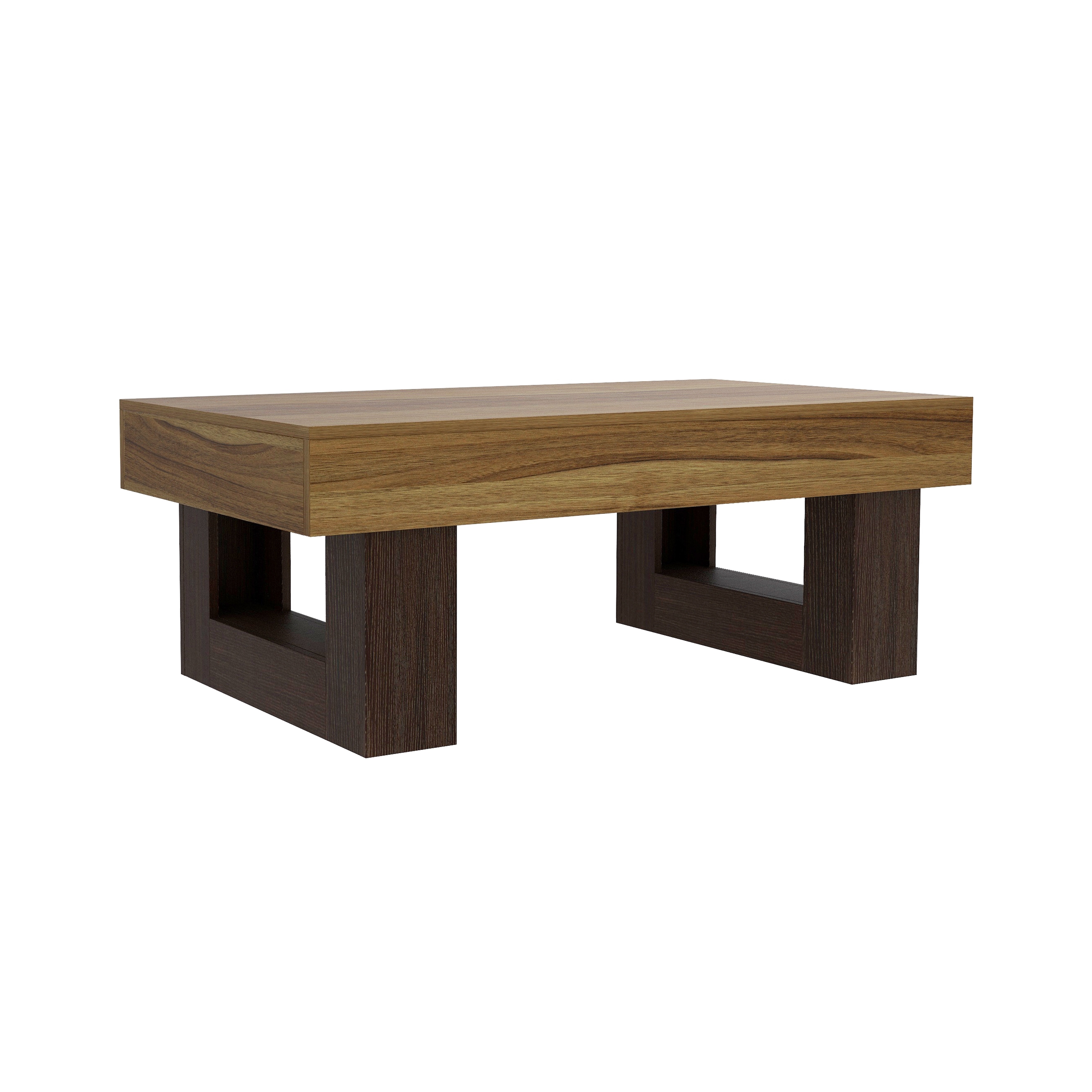 Wood Rectangular Coffee Table Center Table for Living Room, Rustic Brown Side Table End Table Sofa Table