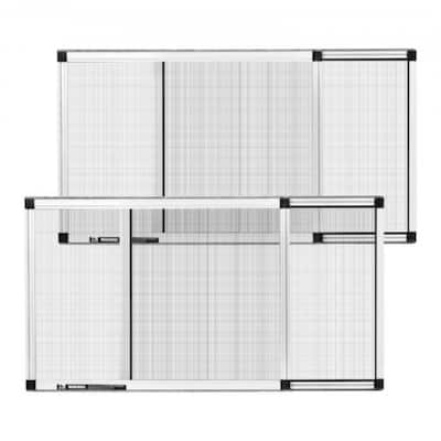 2 Pieces Expandable Window Screens White Adjustable Aluminum Frame High Transparency Mesh - 40” x 15” x 0.7”