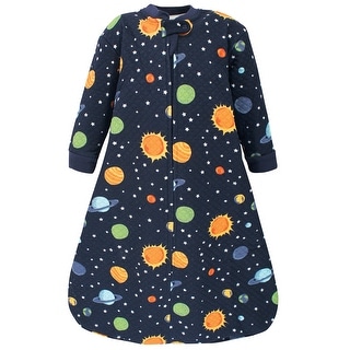 Hudson Baby Infant Boy Premium Quilted Long Sleeve Sleeping Bag and Wearable Blanket, Solar System
