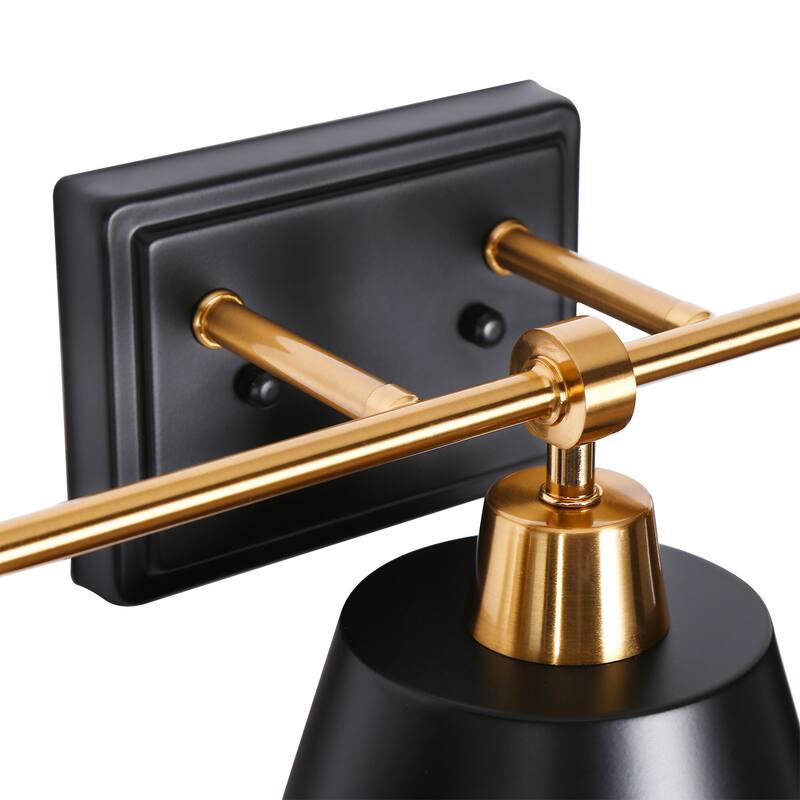 Modern Farmhouse Black Gold 3-Light Bathroom Vanity Lights Dimmable Wall Sconces