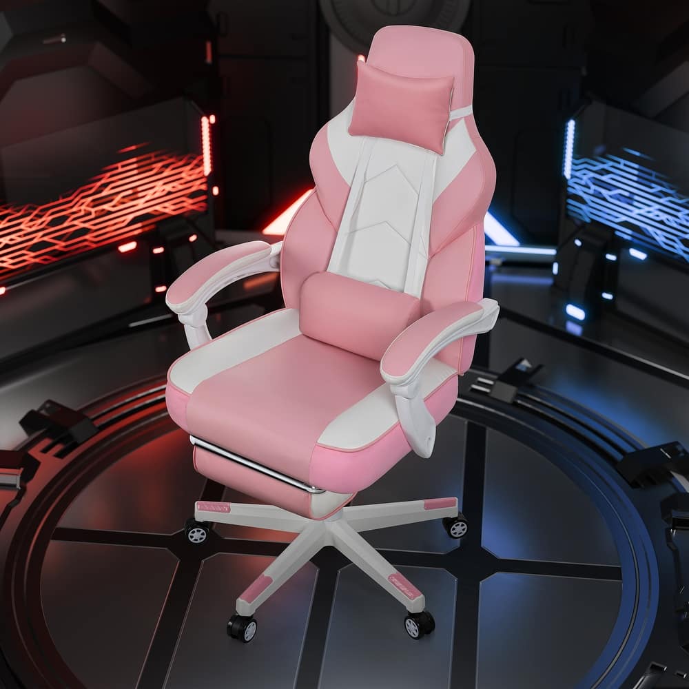 Futzca PU Leather Gaming Chair with Massage Lumbar