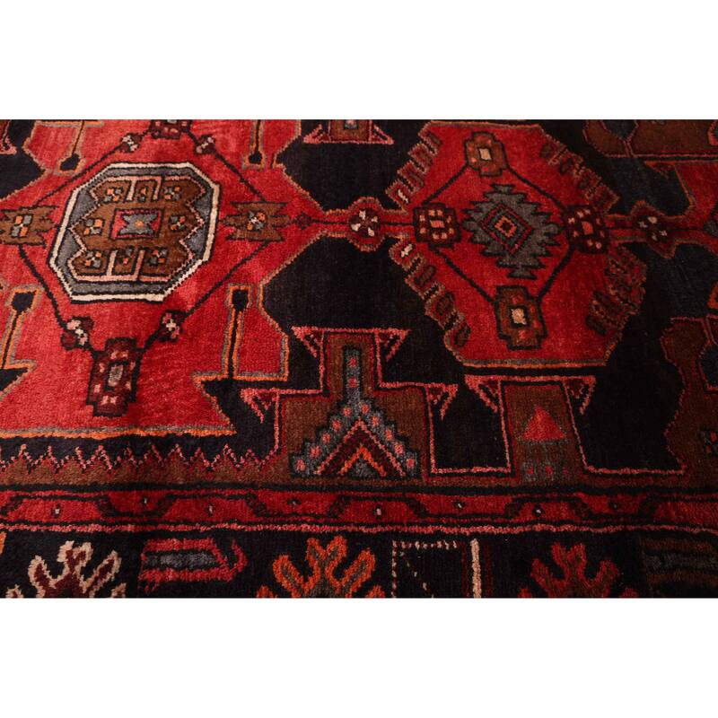 ECARPETGALLERY Hand-knotted Anadol Dark Navy, Red Wool Rug - 3'7 x 10'0