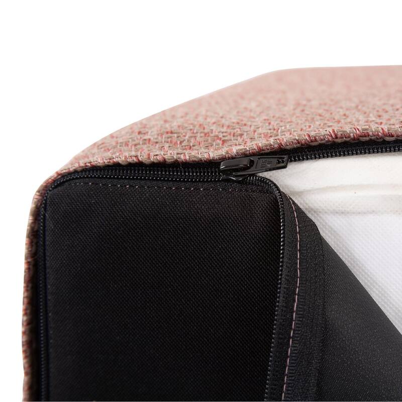 Allan Andrews No Tip Short Block Ottoman with Cover, Panama Collection