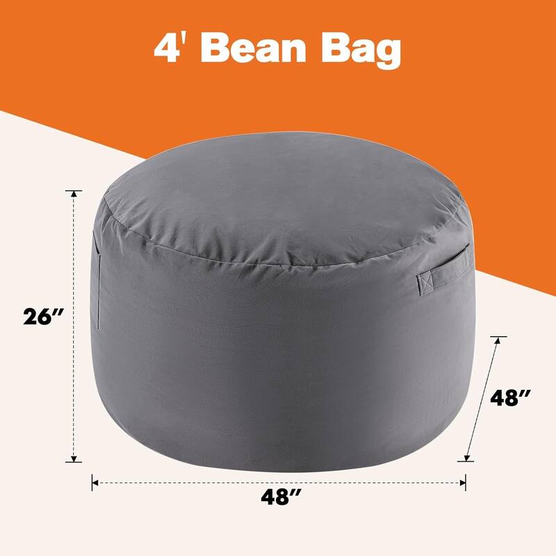 Bean Bag Chair, Oversized Beanbag for Gaming Reading Foam Filled Couch with Removable Cover for Living Room Bedroom College Dorm