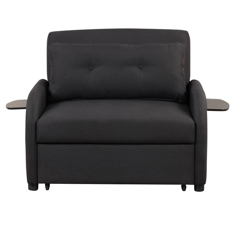 48.8″ 2-Seater Sleeper Sofa 3-in-1 with 2 Wing Tables & USB Charging