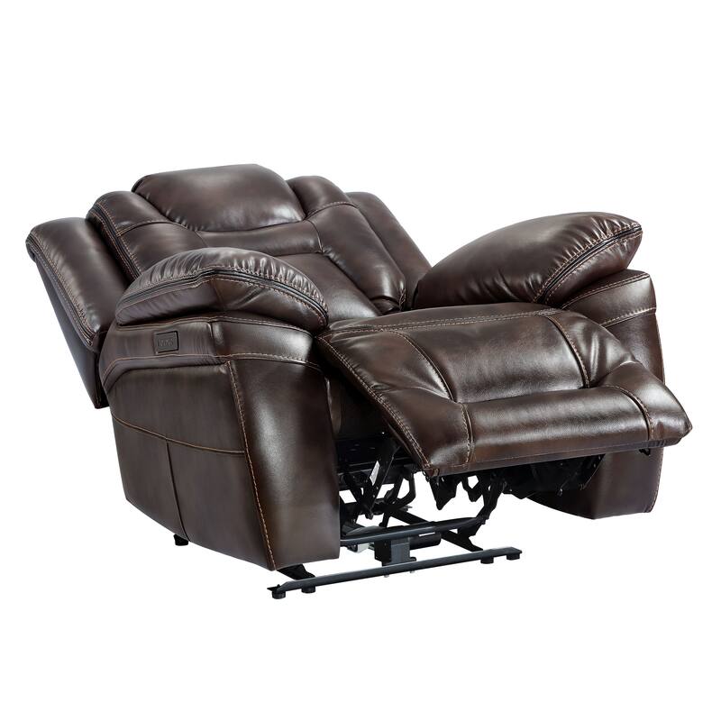 Steve Silver Ophelia Brown Faux-Leather Power Recliner