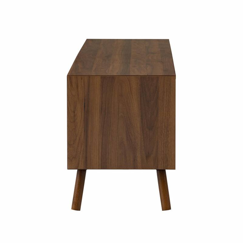 70" Modern TV Stand for TVs up to 80", Entertainment Center with Solid Wood Legs, Soft-Closing Hinges & Cable Management