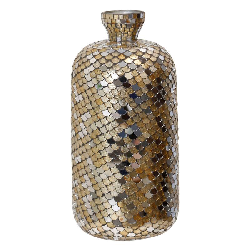 StyleCraft Glass Vase - Brown Mosaic - 8.75" x 18"