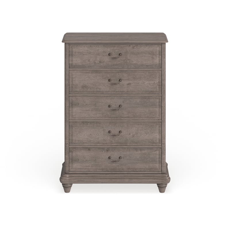 Fusi Rustic Natural Tone Solid Wood 5-Drawer Chest by Furniture of America
