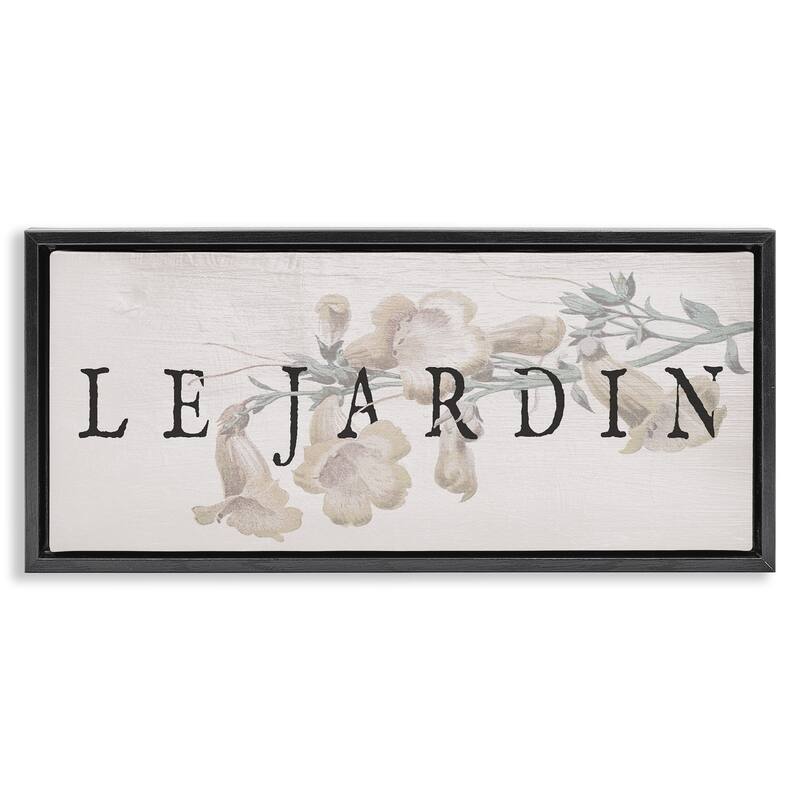 Stupell Vintage French Garden Framed Floater Canvas Wall Art Design By Lil' Rue - 25 x 11 - Black