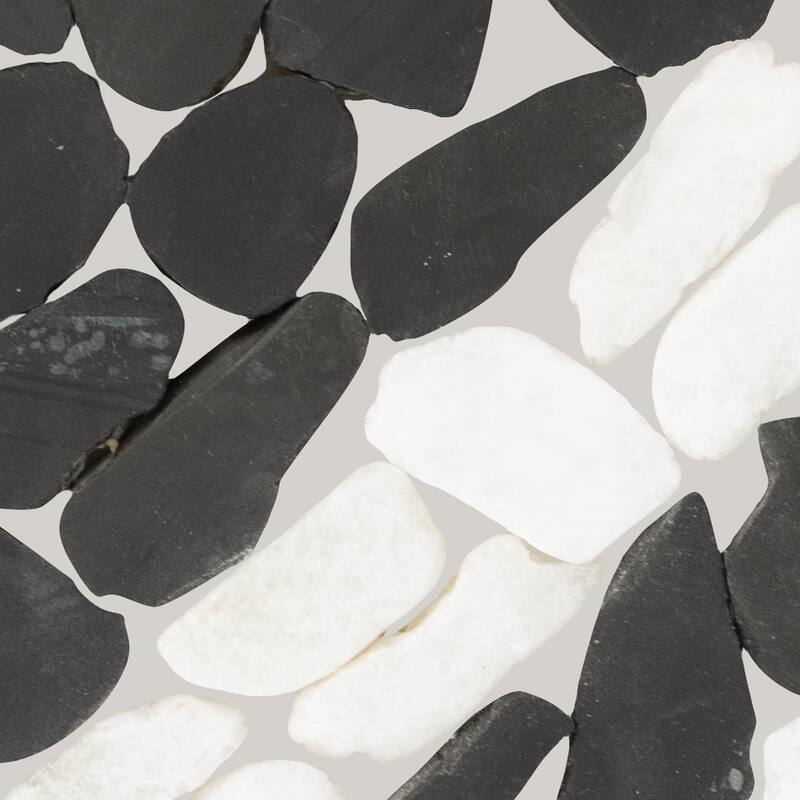 Daltile Pebble Oasis Natural Stone Striped Pebble Mosaic 11" x 11" (11 PC per Carton) (10.78 SQFT per Carton)