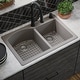 preview thumbnail 51 of 89, Karran Drop-In Quartz 33 in. 1-Hole 60/40 Double Bowl Kitchen Sink Kit