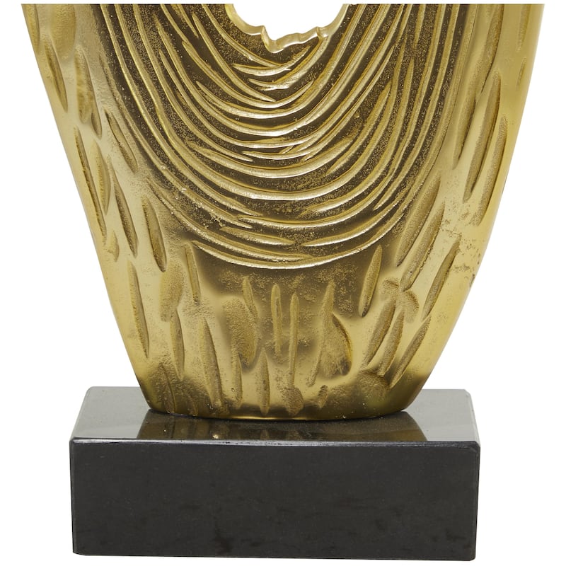 Black or Gold Aluminum Metal Teardrop Abstract Decorative Sculpture with Black Base