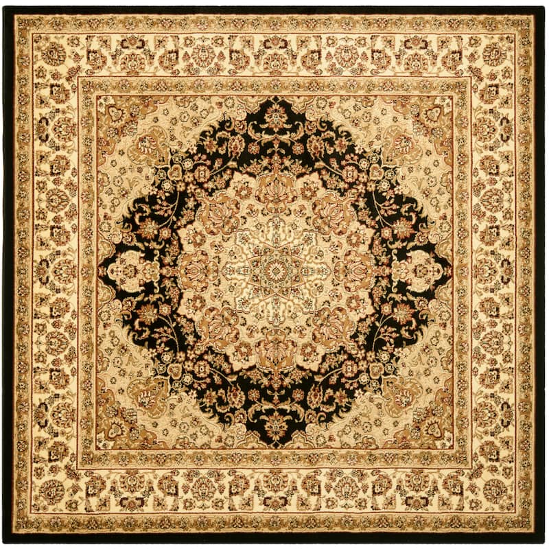 SAFAVIEH Lyndhurst Trudy Traditional Oriental Rug - 8' Square - Black/Ivory