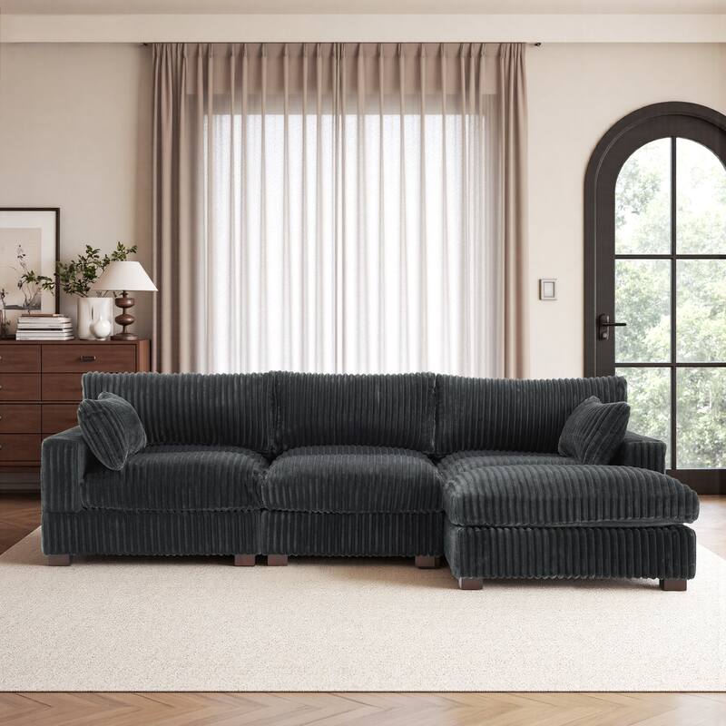 Oversized Plush Modular Sectional Sofa Set L Shaped Couch