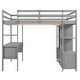 preview thumbnail 12 of 16, Full Size Loft Bed with Built-in Desk with Two Drawers, and Storage Shelves and Drawers,Multifunctional Loft Bed with Storage
