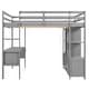preview thumbnail 7 of 32, Multifunctional Loft Bed Full Size Loft Bed Solid with Built-in Desk and Two Drawers,Storage Shelves,Guardrail