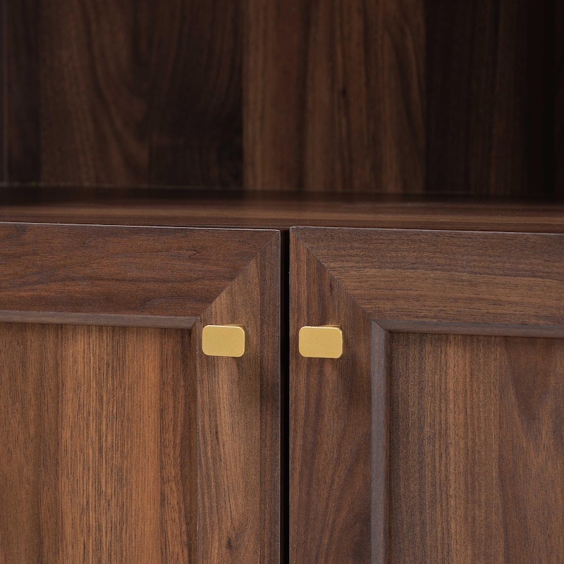 Hayes Wood Cabinet with Arch Top - Mid-Century Modern Display Piece with Soft-Close Doors for Living Room or Hallway