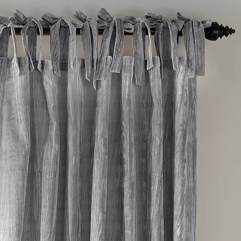 Korena Tie-Top Crushed Velvet Window Curtain