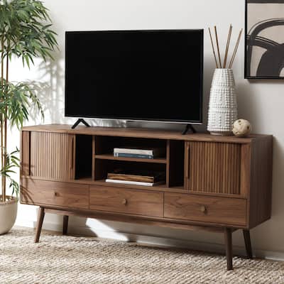 SAFAVIEH Aphra 2-Door 3-Drawer Media Stand up to 65" Flatscreen TV - 59Wx15Dx29H