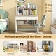 preview thumbnail 8 of 9, Costway Kids Wooden Study Desk Children Writing Table with Hutch & - See Details