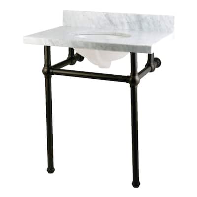 Kingston Brass Templeton 30" Oval Marble Wall Mounted Bathroom Console