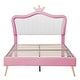 preview thumbnail 11 of 68, Modern Upholstered Princess Bed with Crown Headboard