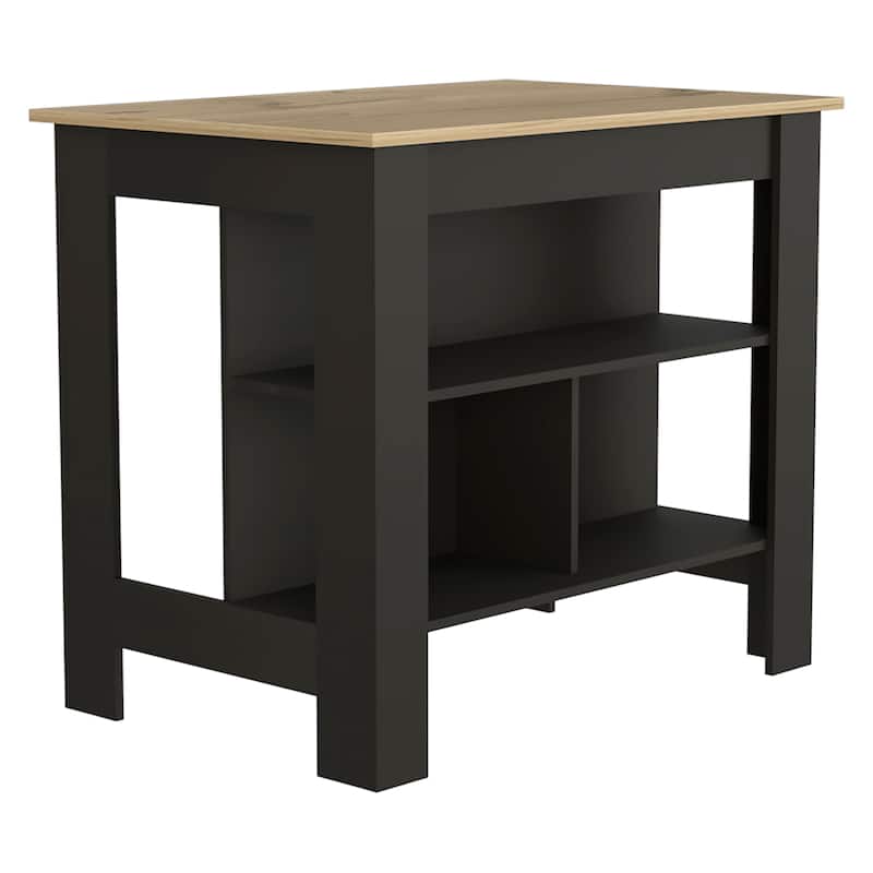 Kitchen Island Dozza,Storage Island with Three Shelves