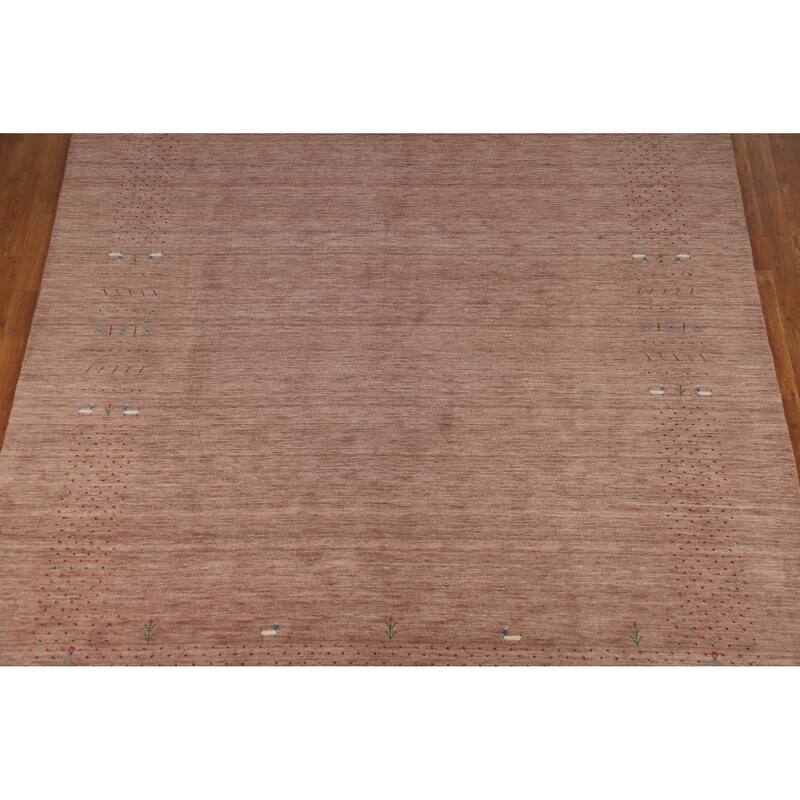 Hand Knotted Oriental 100% Wool Carpet Tribal Tribal Brown Gabbeh Area Rug - 9' 11'' X 8' 0''