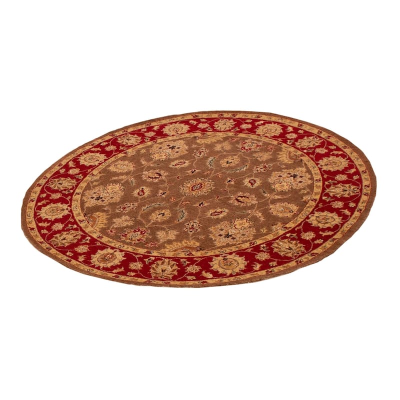 ECARPETGALLERY Hand-knotted Jamshidpour Brown Wool Rug - 6' x 6'