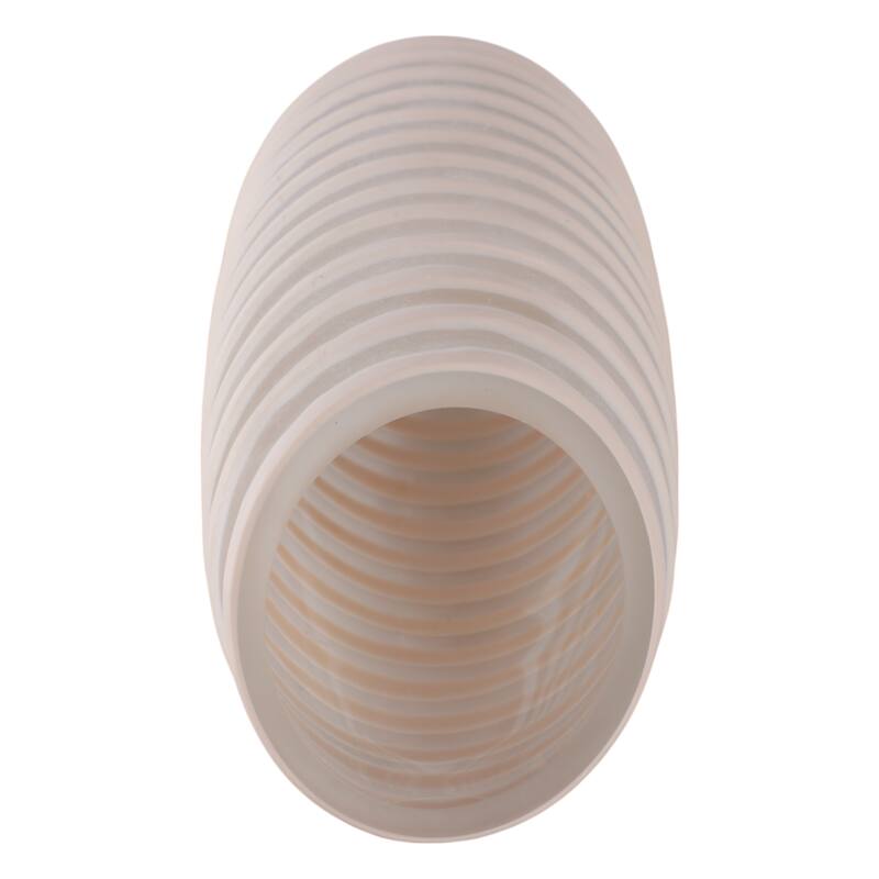 Glass Vase Carved Tall Ribbed Silhouette for Floral Arrangements