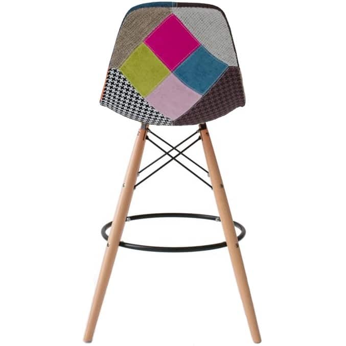 Counter Stool With Back Plastic Molded Wooden Eiffel Base For Kitchen Island Hotel Work High Chair