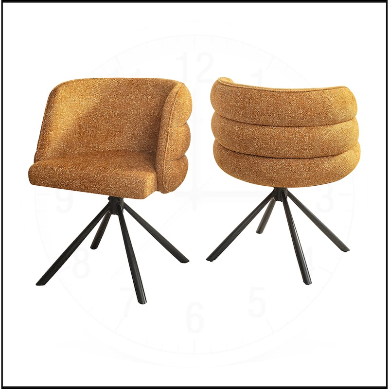 270 Degree Swivel Dining Chairs with Metal Base Set of 2