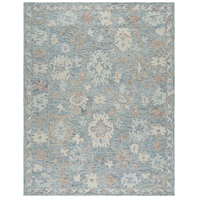 SAFAVIEH Handmade Marquee Hellgard Wool Rug - 8' x 10' - Blue/Rust