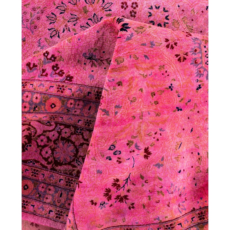 Overdyed One-of-a-Kind Hand-Knotted Area Rug - Pink - 8' 1" x 15' 8"