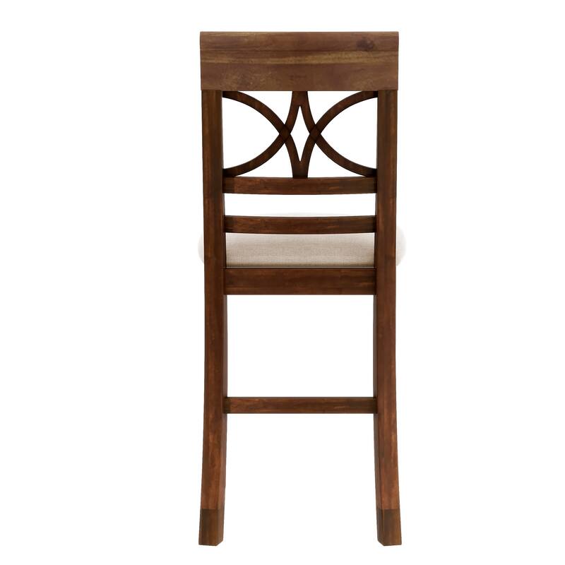 6-Piece Wood Counter Height Dining Table Set with Storage Shelf