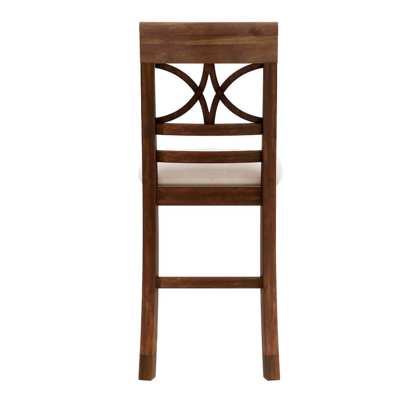Roomfitters 6-Piece Wood Counter Height Dining Table Set with Storage Shelf, Bench and 4 Chairs, Rustic Style