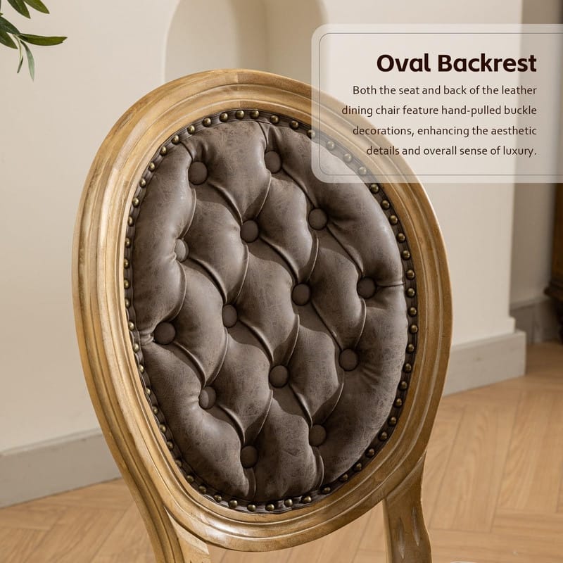 Upholstered French Style Nailhead Dining Chairs(Set of 6)