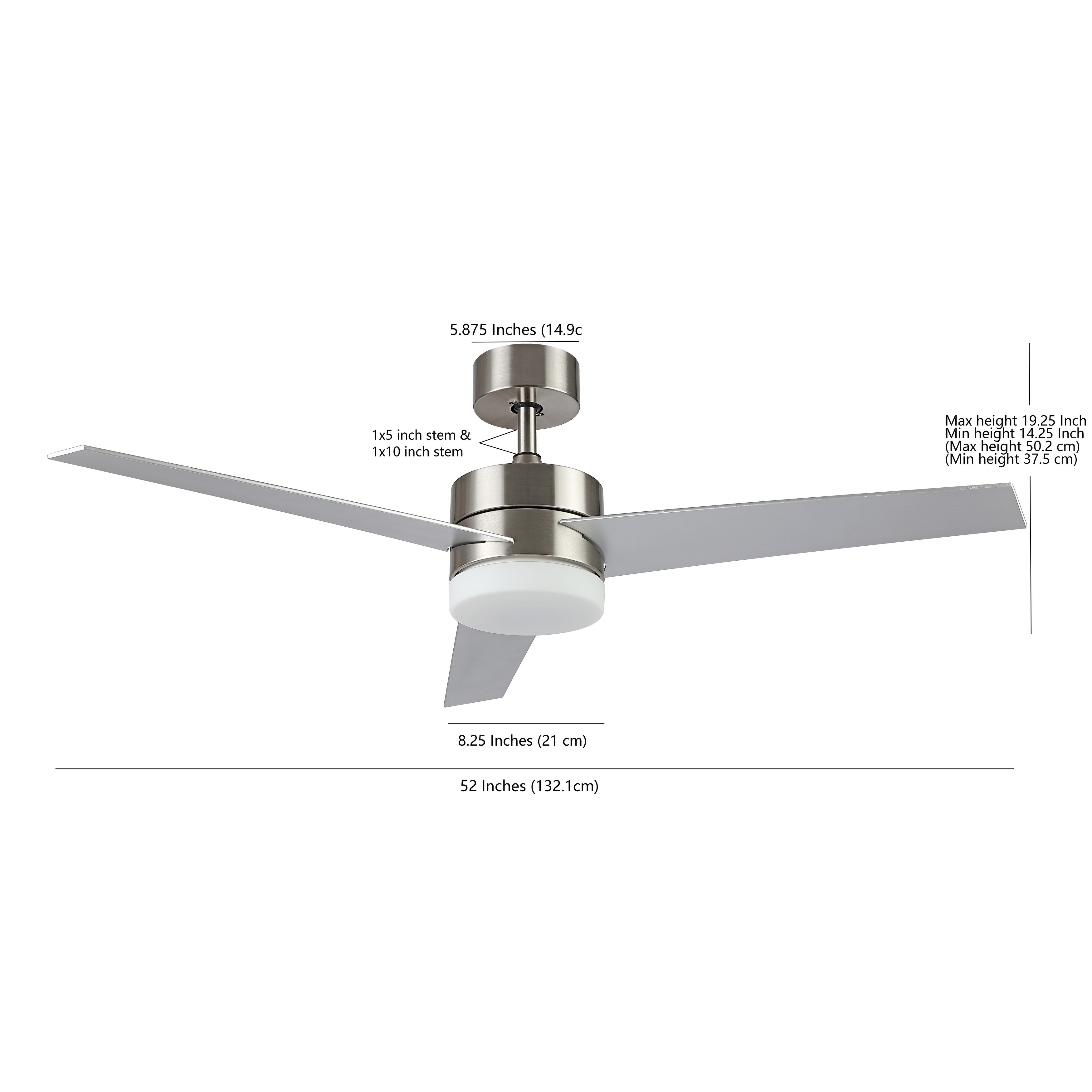 SAFAVIEH Lighting Radcliff Nickel 3-speed LED Ceiling Fan