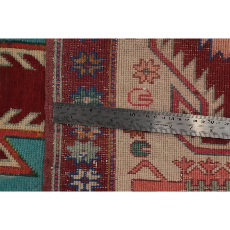 Hand Knotted Oriental 100% Wool Carpet Traditional Tribal Navy Blue & Blues Ardebil Runner Rug - 10' 7'' X 2' 6''
