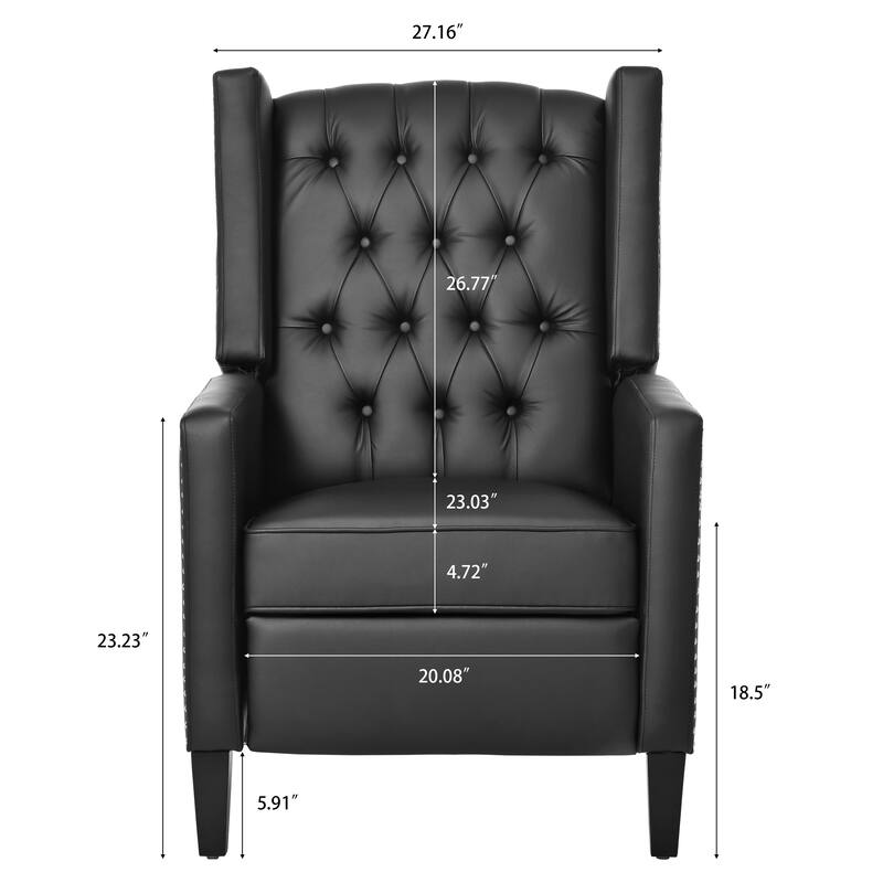 27.16" Manual Wing Recliner Chair: Classic Recliner Design, Comfortable and Stylish