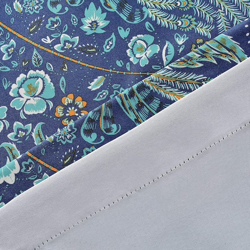 DriftAway Christopher Peacock Floral Pattern Blackout Window Curtain Grommet 2 Layers