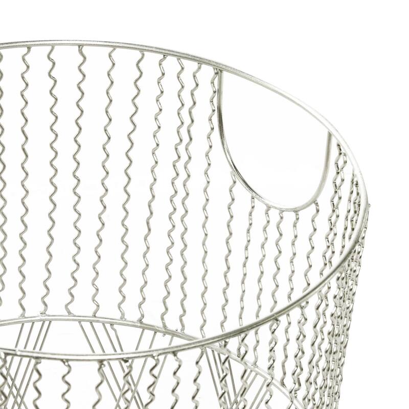 Metal Storage Basket with Handles - Set of 3 Silver - Roche River Decor