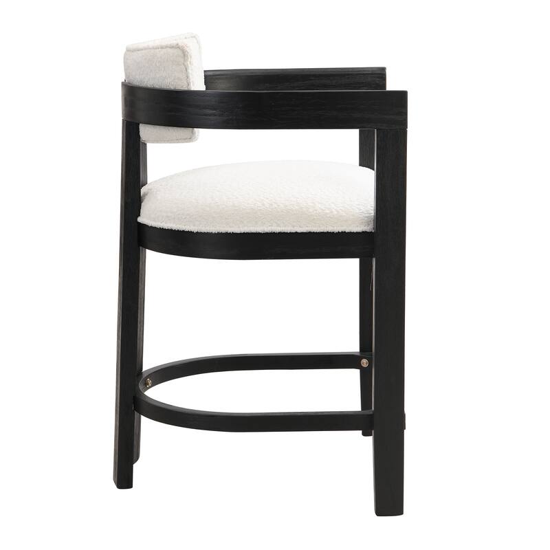 Netia 5-Piece Counter-Height Bar Set with Boucle Upholstered Chairs and Metal Table Base by Christopher Knight Home