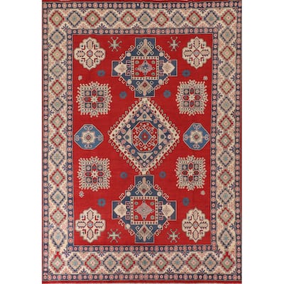 Red Kazak Rug Hand-Knotted Living Room Wool Carpet - 8'3"x 11'0"