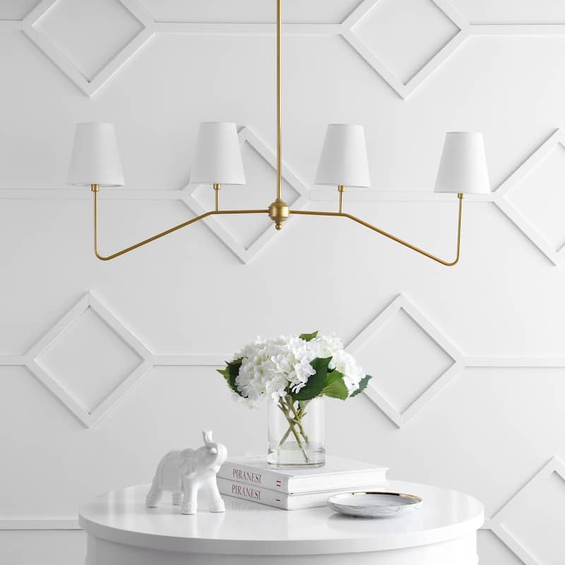 Madsen 47.5" 4-Light Classic Minimalist Iron Linear LED Pendant, Gold Painting by JONATHAN Y