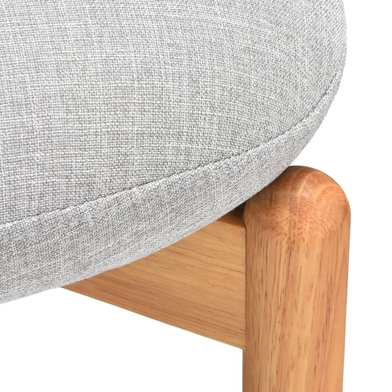 Modern Wooden Blended Linen Dining Chair (Set of 2)