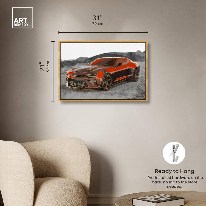 Red Sports Car Canvas by Art Remedy