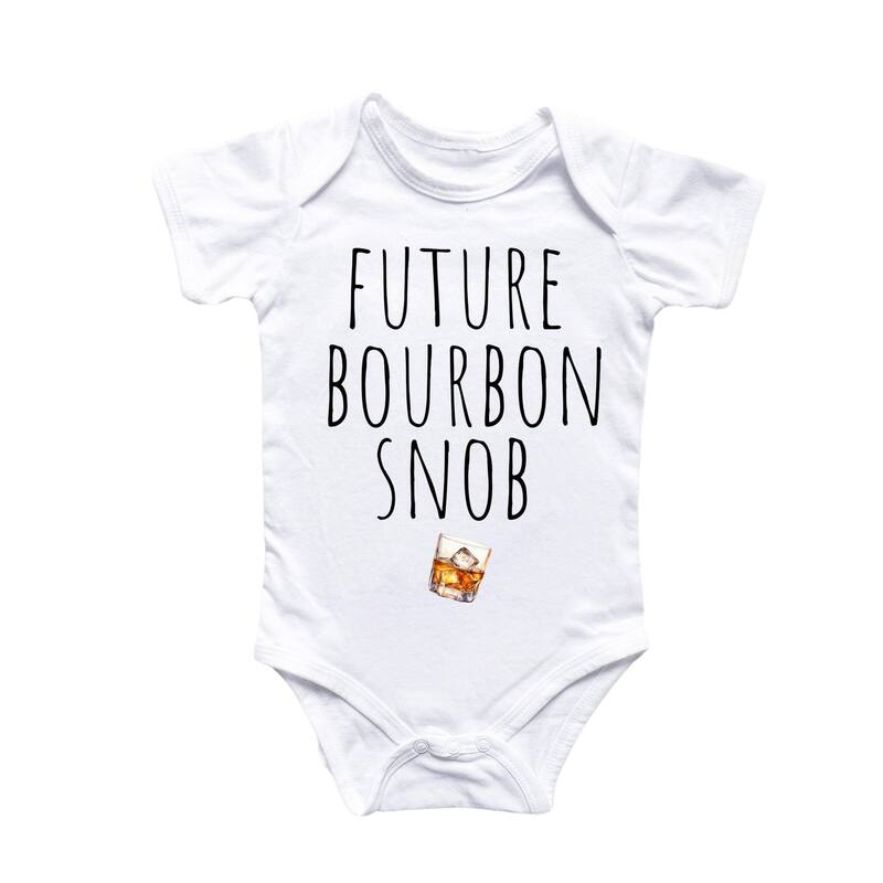 Bourbon Whiskey Snob - Baby Boy Girl Clothes Infant Bodysuit Funny Cute Newborn - Blue - 0-3M